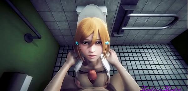 trendsBleach Hentai - Orihime in the Toilet boobjob and fucked - Anime Manga Japanese Cartoon 3D Porn